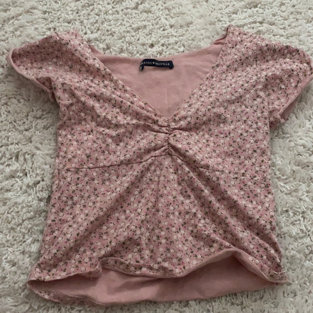 Brandy Melville pink floral Gina top